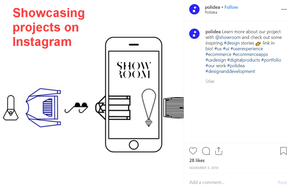 instagram features Polidea projects