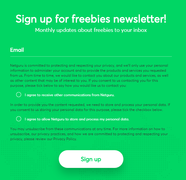 freebies newsletter